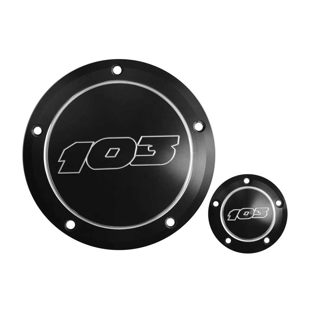 

Black Chrome 103 Derby Cover Clutch Timing Timer Cover Engine cover Fit For Harley Touring Road King Dyna Softail Deluxe