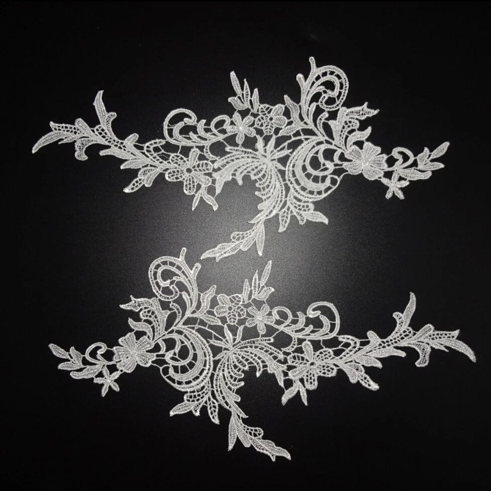 Floral Pattern Lace Collar Set White Sewing Craft DIY 1 pair// 5 pairs
