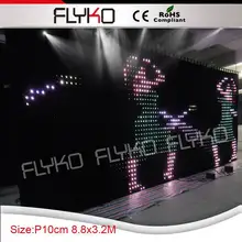 Огнеупорная ткань led освещение видео занавес для свадебного фона