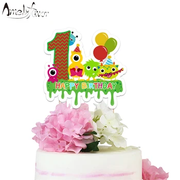 

Mini Monsters Theme Cake Topper Monster Paper Cake Topper Party Decorations Supplies Baby Shower Kids Birthday Decor Custom-made