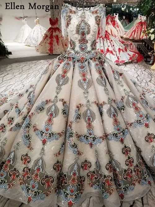 Элегантное серебряное кружевное бальное платье, свадебные платья Vestido De Noiva, пышные прозрачные кружевные свадебные платья «горный хрусталь» - Цвет: Color as Picture