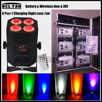 

6 pack DMX Wireless Battery Powered LED Par Light RGBWA+UV 6in1 Color Led Wash Light DJ Lights Uplights IRC recmote Control