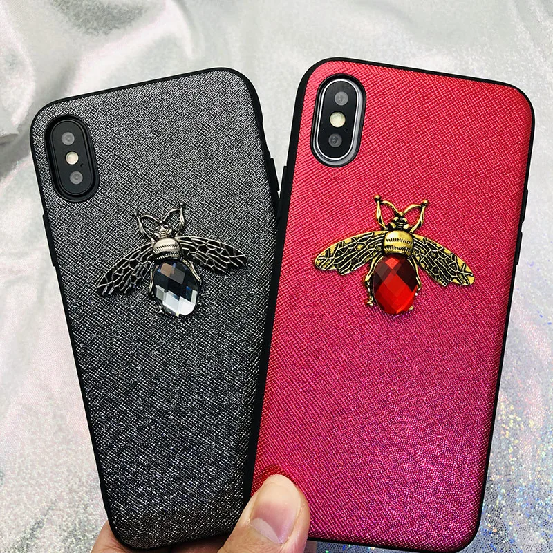 Shining Powder Bee Cartoon Animal Case For iPhone X XR XS Max 8 7 6 6S Plus Cover For Samsung Note 8 9 S9 S8 Plus Glitter Back Shining Powder Bee Cartoon Animal Case For iPhone X XR XS Max 8 7 6 6S Plus Cover For Samsung Note 8 9 S9 S8 Plus Glitter Back