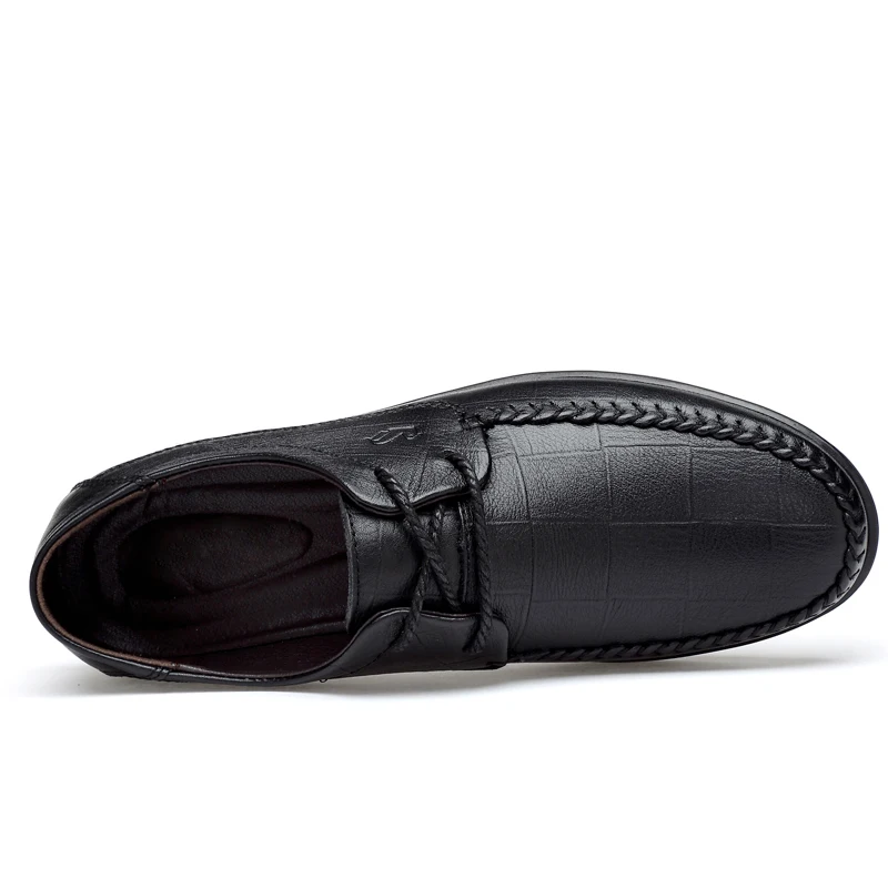 De Nouveau En Pour Style Appartements Cuir dark Doux Véritable Mocassins Marche Noir Supérieure light Chaussures Confortables Hommes Qualité Brown Brown kZPiOXuT