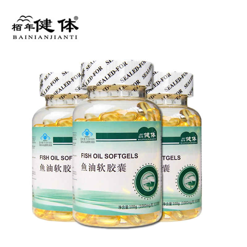 3Pcs/Set Fish Oil Omega 3 DHA EPA High Quality Deap Sea Omega 3 Capsul Hypolipidemic