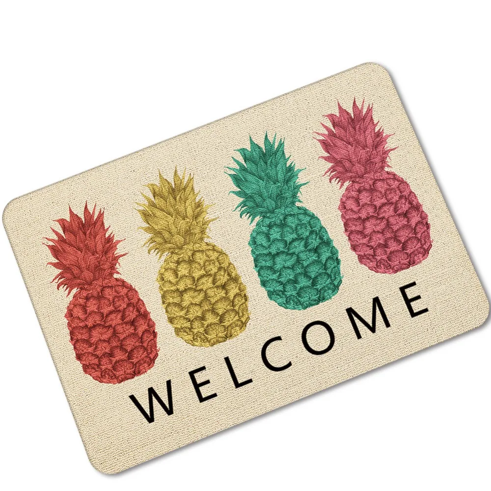 Fruits Watermelon Pineapple Rubber Doormat Printing Kitchen Bath Rugs