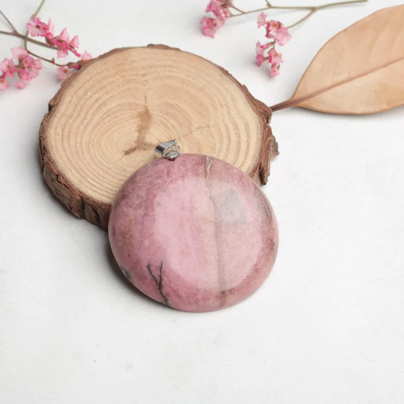 

Natural Stone Black Line Red Drop Shaped Geometric Round Water Drop-shaped Pendant Chakra Reiki Healing Free Shipping