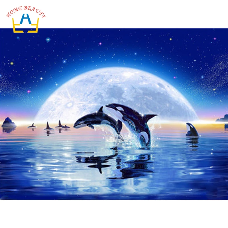 

seascape whale acrylic paints draw by numbers on canvas coloring modular pictures paintings for living room home decor WY5265