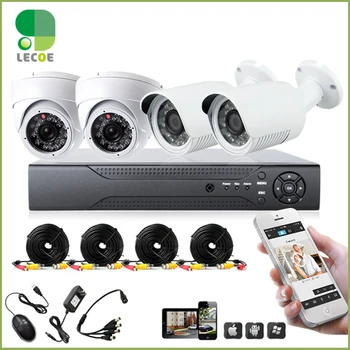 

Home Surveillance Security Camera System CCTV Kit with DVR 4CH full D1 4 channel and 4pcs1200TVL IR cut Weatherproof Cameras