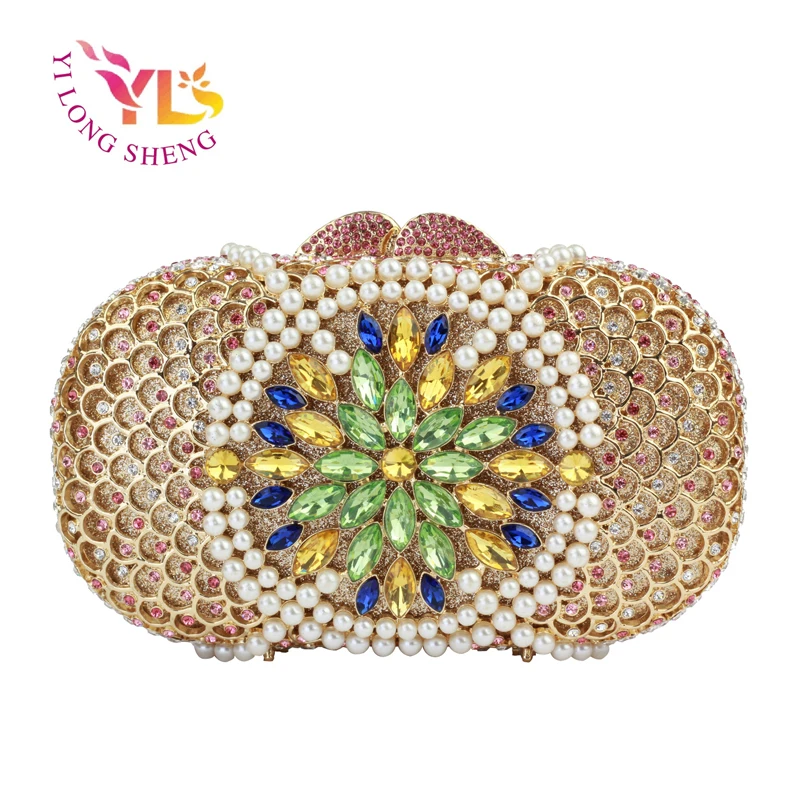 

Evening Clutch Bags with Crystals Delicately Hand Made Crystal and Rhinestone Evening Party Bags Handbags Purses YLS-G25