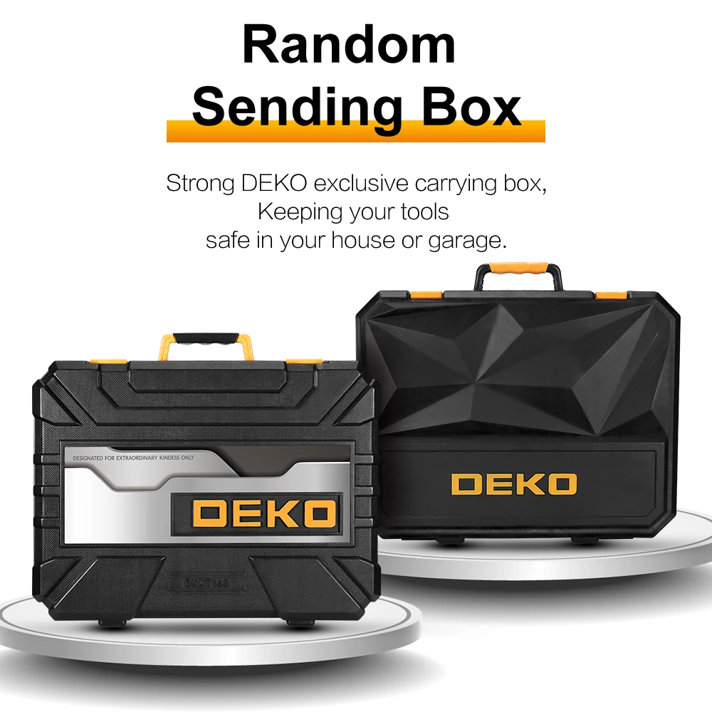 DEKO Hand Tool Set General Household Repair Hand Tool Kit with Plastic Tool box Storage Case Hammer Screwdriver Ratchet Wrench DEKO Hand Tool Set General Household Repair Hand Tool Kit with Plastic Tool box Storage Case Hammer Screwdriver Ratchet Wrench