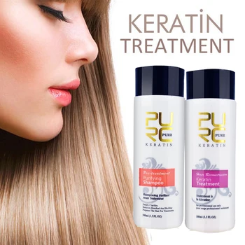 

PURC Straightening hair Repair and straighten damage hair products Brazilian keratin treatment + purifying shampoo PURE