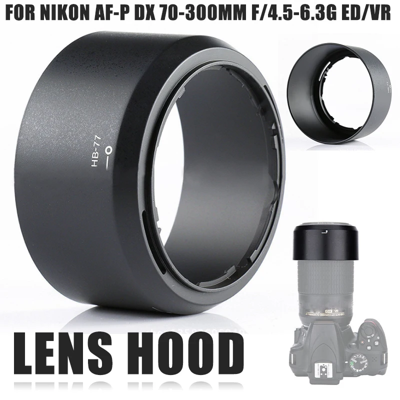 Onsale 1pc Hb 77 Camera Lens Hood Bayonet Mount Design Lens Hood 62mmx80mm For Nikon Af P Dx