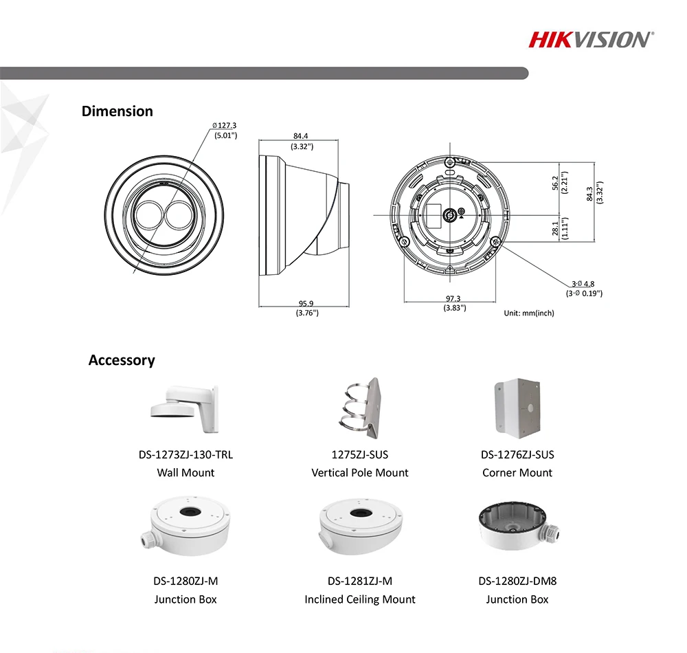 Hikvision Оригинал DS-2CD2355FWD-I IP поворачивающаяся камера 5,0 мегапикселей сетевая камера, POE IR30 IP67 Встроенный слот для SD карты для дома