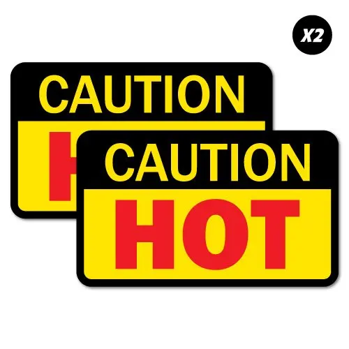 

For 2 x Caution Hot OHS Sticker Decal Safety Sign Car Vinyl