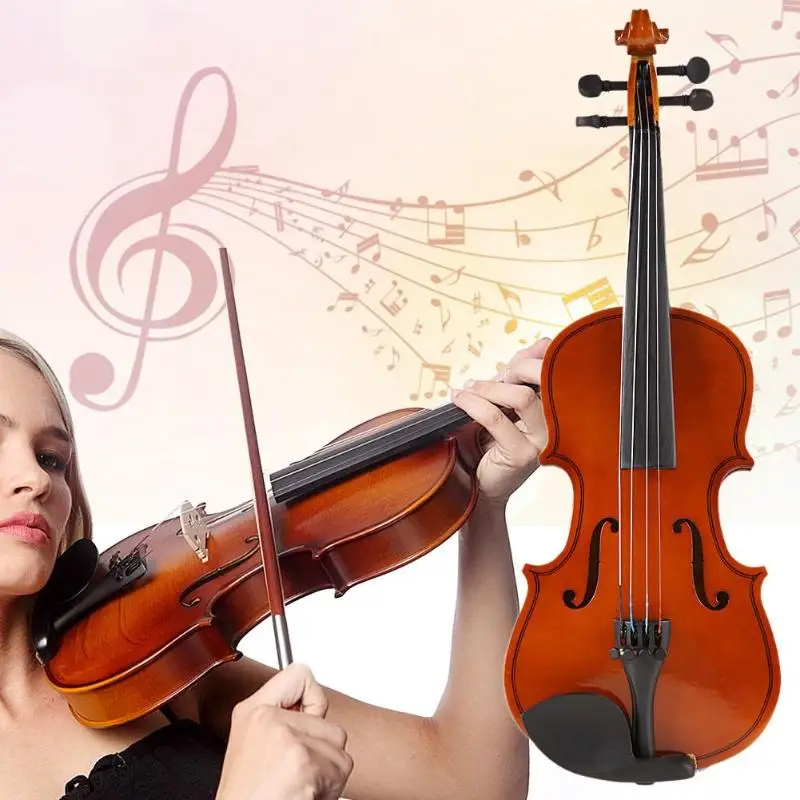

2018 New 1/8 Size Matte Natural Acoustic Violin Fiddle with Case Bow Rosin Musical Instrument