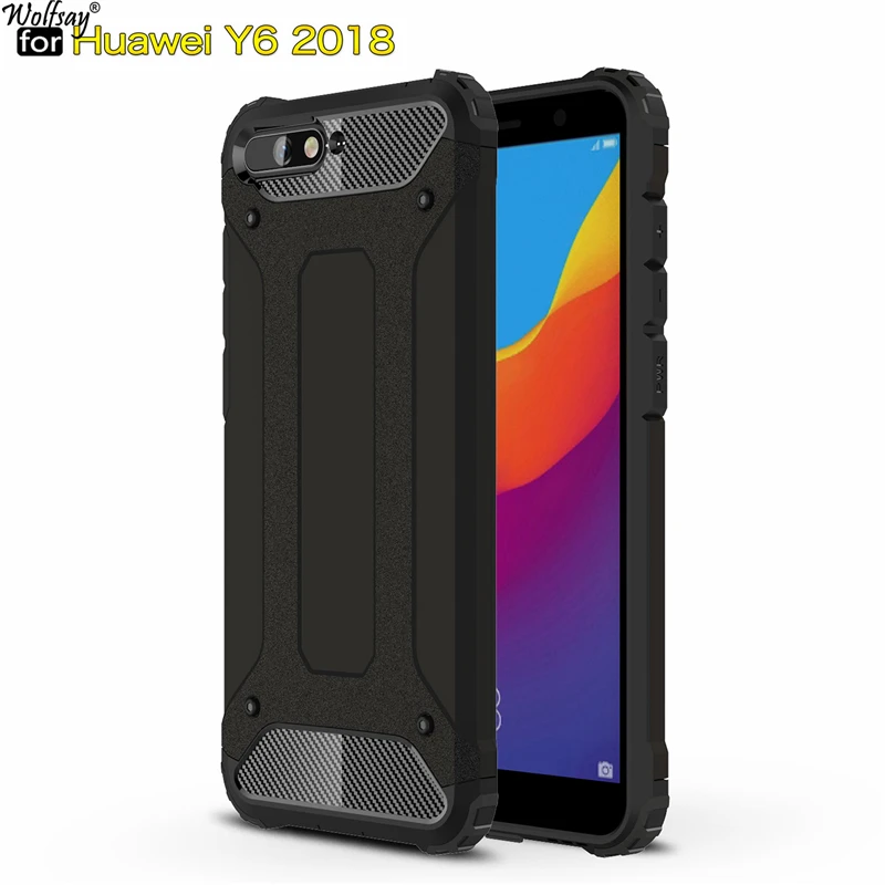 Чехол Wolfsay для Huawei Y6 2018 дюймов прочный армированный чехол из ТПУ и поликарбоната