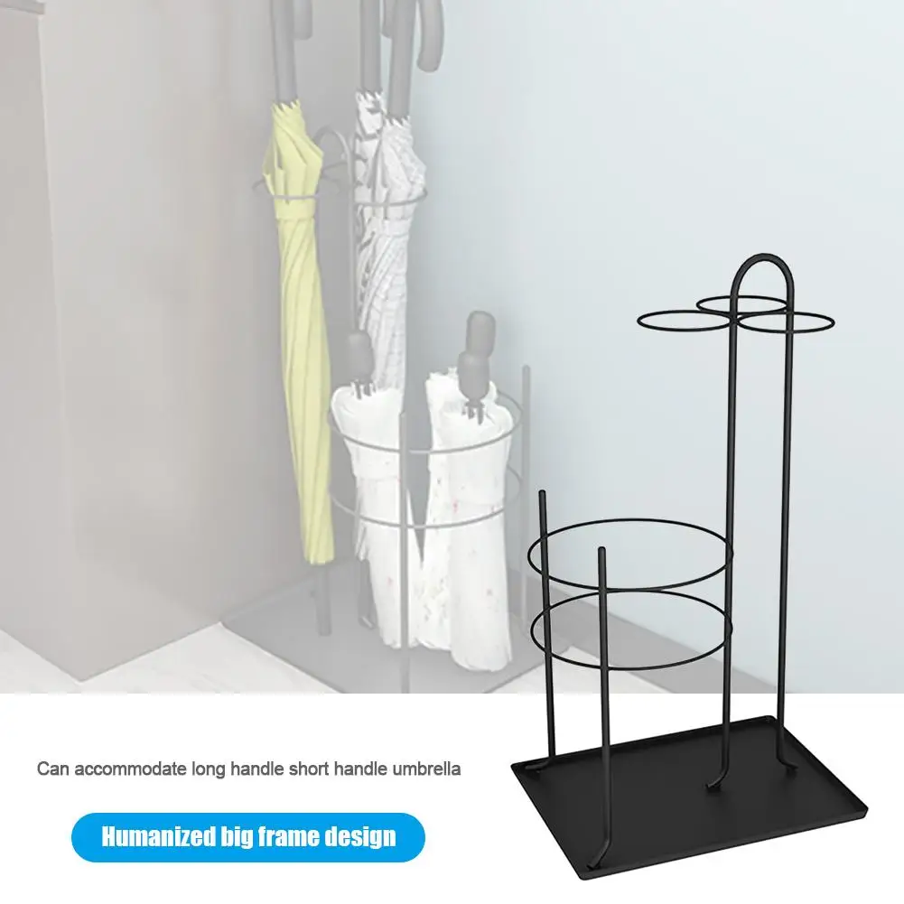 

Metal Umbrella Stand Holder Storage Rack with Removable Base Drip Tray for Supermarket Hotel #WO
