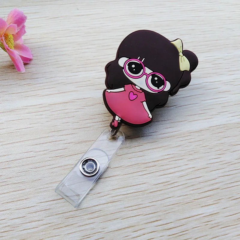 S 1 шт. Красочный Мультфильм Животных Выдвижной Вытащить Значок Катушки ID Имя Бирка Карты Медсестра Держатель Бейд - Цвет: S