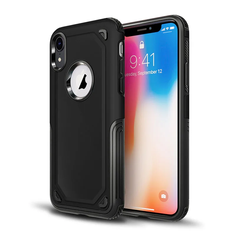 

Hybrid Armor Hard Case Shockproof Back Protective Cover PC+TPU Dual Layer Cases with For iPhone XS XR XS Max