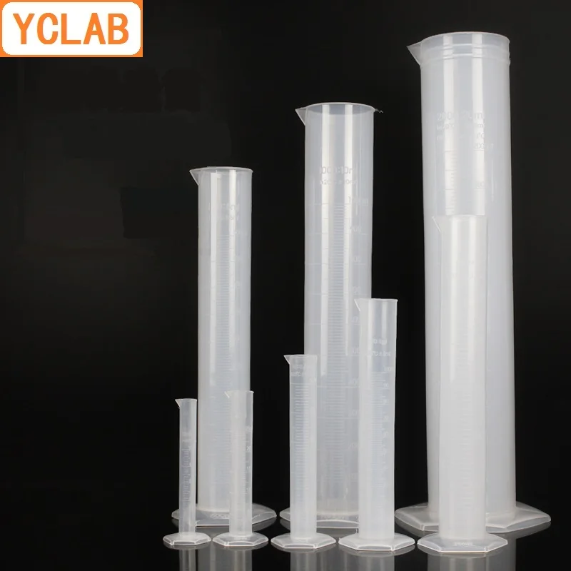 HUAOU 50mL Measuring Cylinder PP Plastic with Hexagonal Base Spout Graduation Polypropylene Laboratory Chemistry Equipment