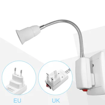 

AC 100 - 240V E27 20CM Flexible Lamp Holder Light Lamp Bulb Holder White Flexible Converter On/Off Switch Adapter Socket EU Plug