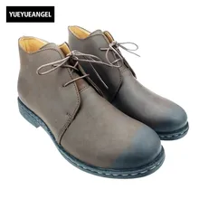 New Hot Fashion Man Ankle Boots Round Toe Lace Up Black Casual Shoes For Man Pu leather Low Top Riding Boots Punk Free Shipping