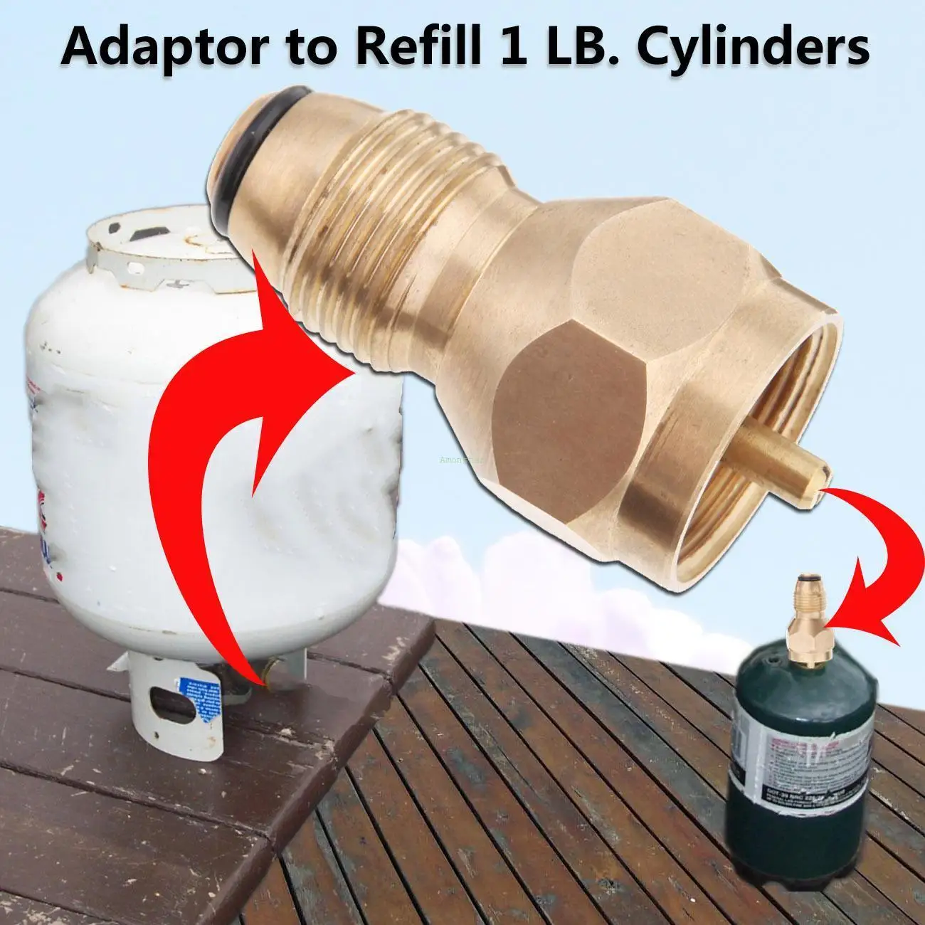 

Heater Stove Small Tank Cylinder Refill 1 LB Adapter For LP Propane Gas Bottles