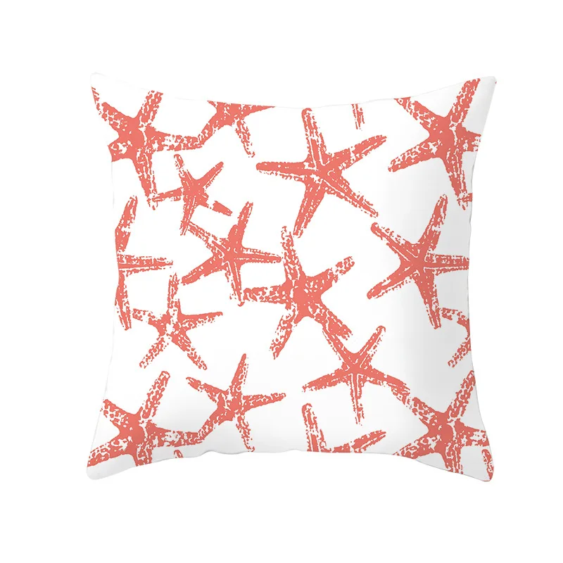 Lychee Coral Series Printed Pattern Pillow Cases Colorful Polyester Peachskin 45x45cm Pillow Cases For Bedroom Home Office