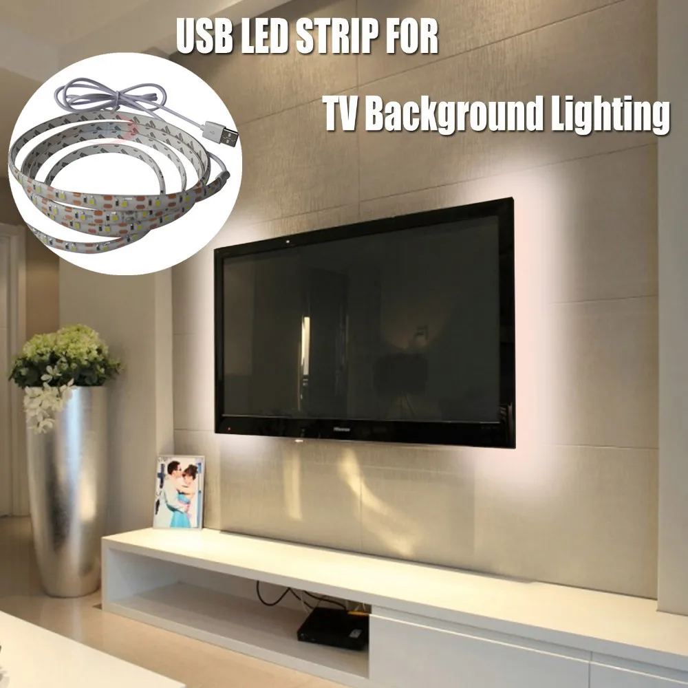 5V 5050 3528 SMD 50CM1M 2 м USB светодиодный светильник IP65 теплый белый/RGB/красный/зеленый/синий гибкий USB светильник ing полосы