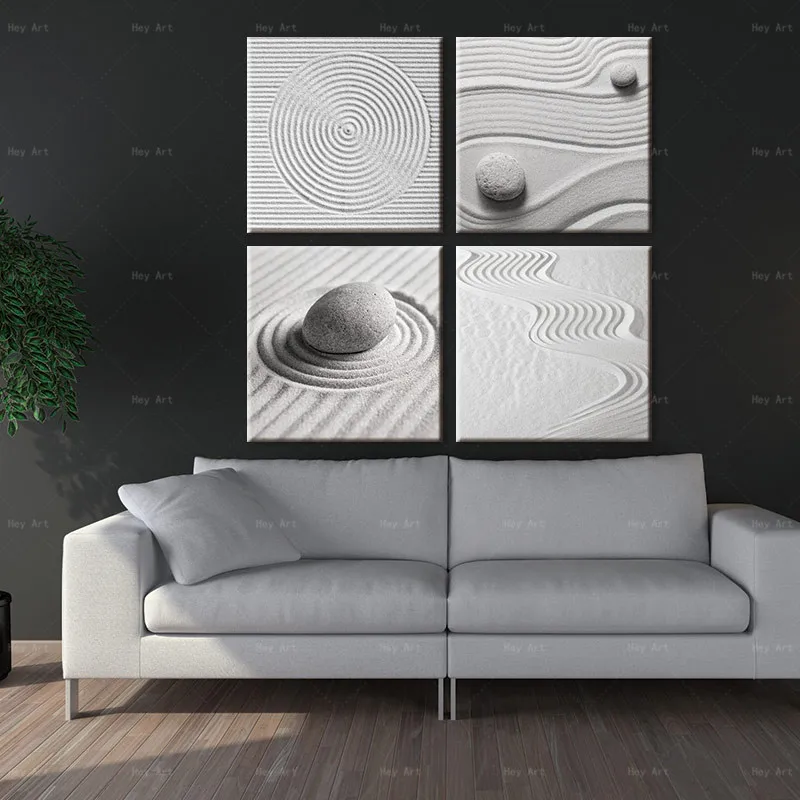 Landscpe печать плакатов 4 шт. Zen Stones холст картины для стен картинки гостиной  Дом