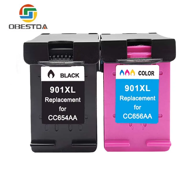 

Obestda 901 Refilled Ink Cartridge Replacement for HP 901 XL 901XL for HP Officejet 4500 J4500 J4540 J4550 J4580 J4640 J4680