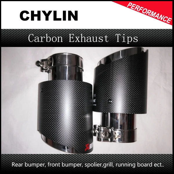 

Exquisite style! Inlet (60mm) Outlet (90mm) Akrapovic Carbon Fiber Exhaust End Tips Exhaust pipe For BMW Audi VW Accessories