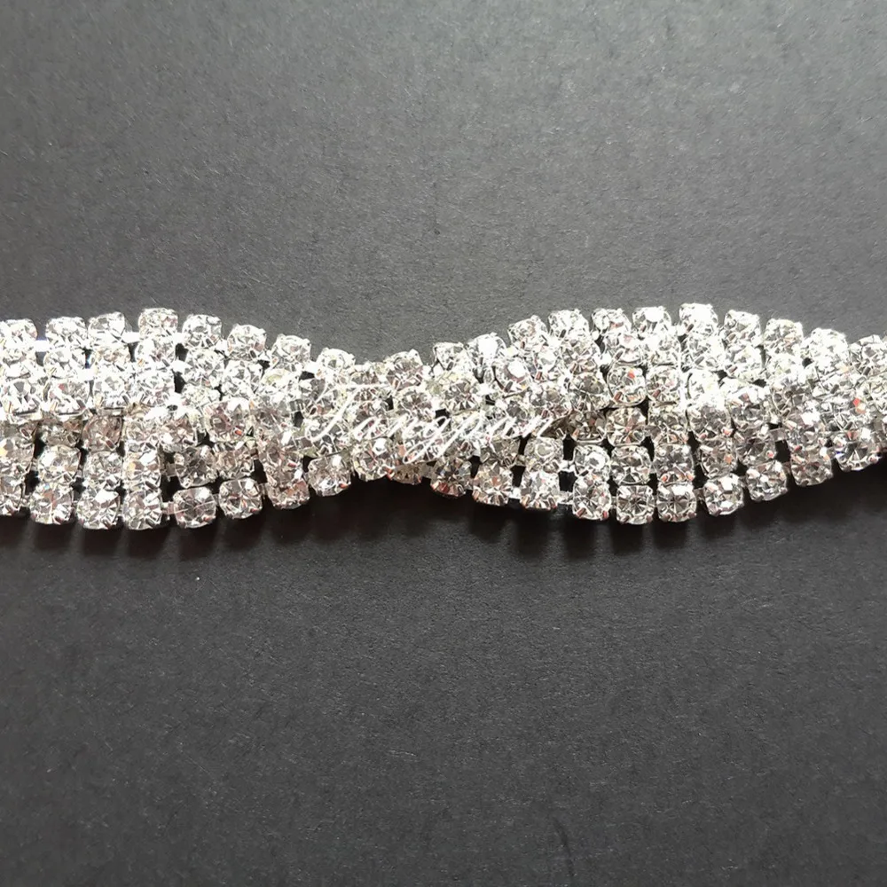 5 шт. длинный соединительный элемент для бикини с серебряными стразами и