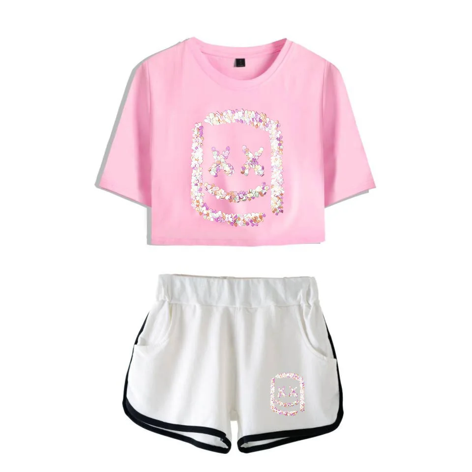 

DJ Marshmallow Funny COTTON T-shirt Summer Shorts Tops Casual adult Clothes Marshmellow cosplay costume for women&men