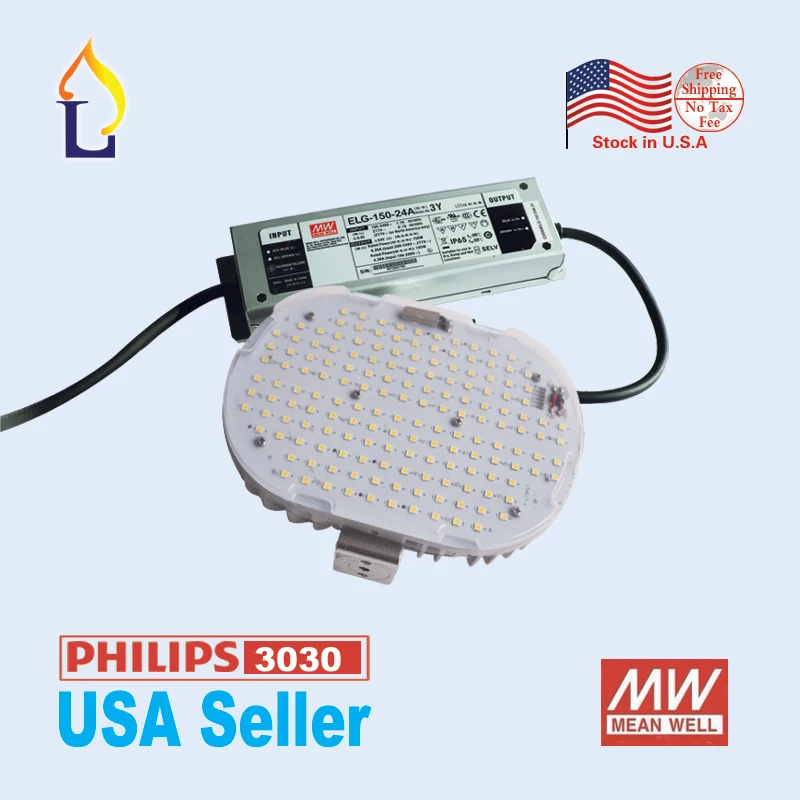 US $479.98 6 Pack Projector Headlight For Outdoor Shoebox Light 100W 120W 150W Led Retrofit Kit Of Street Light With Meanwell Driver