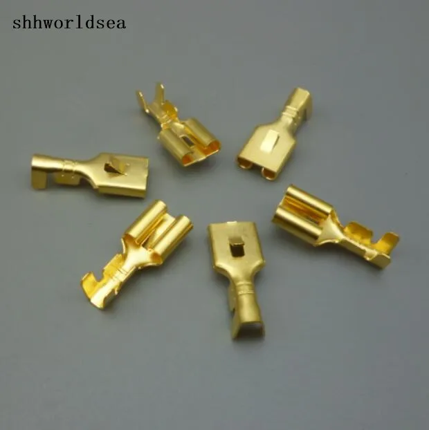Shhworldsea 100 шт. 6 3 мм гнездовой тернимальный обжимной соединитель|connector crimp|connector