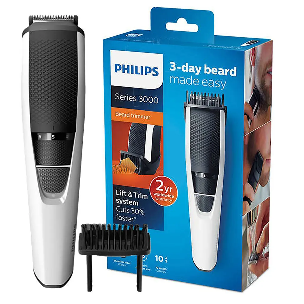 Philips Beardtrimmer series 3000 BT3206/14 триммер для бороды с 45 мин беспроводное использование/10 ч зарядка лезвия из нержавеющей стали для мужчин