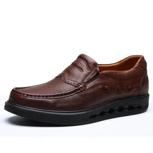 Мужские лоферы; Мягкие Мокасины; качественная обувь из натуральной кожи; Мужская обувь для вождения на толстой подошве; Gommino