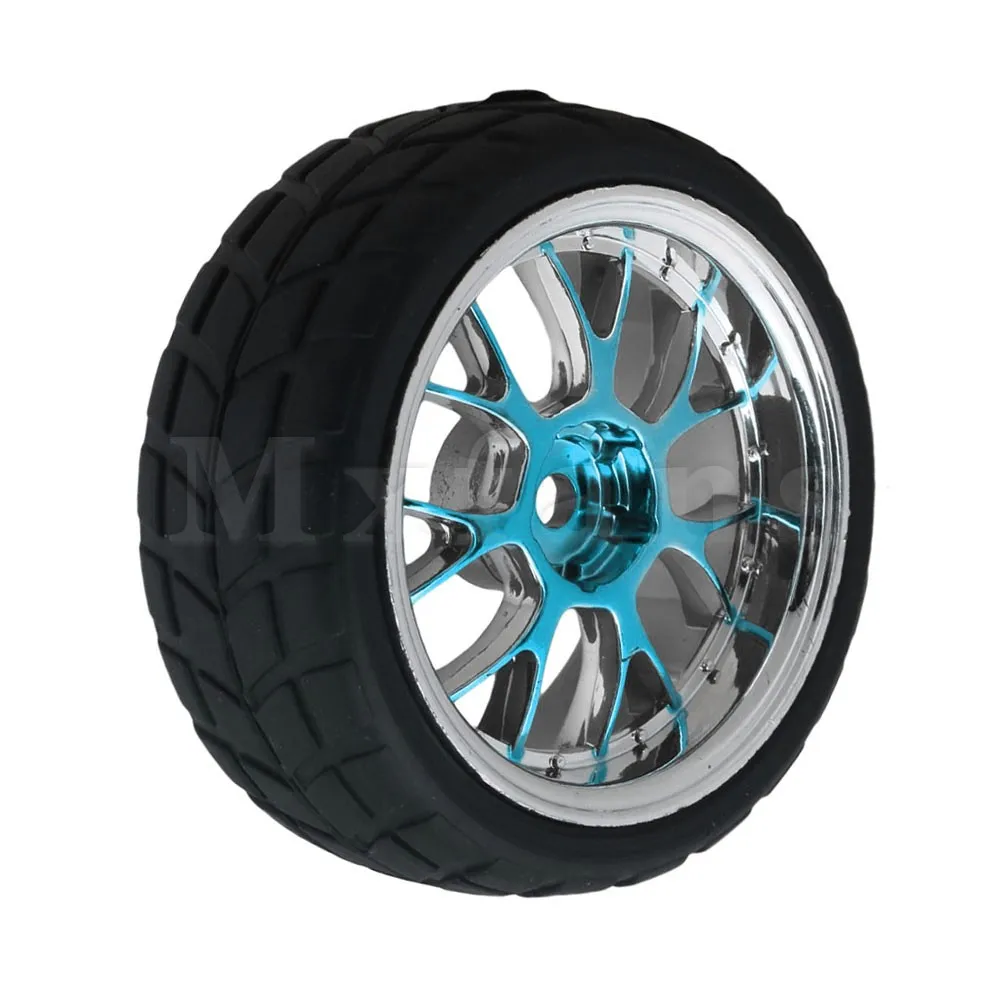 Mxfans 4 шт. RC 1:10 гоночный автомобиль Y форма синий пластик обода колеса сетка