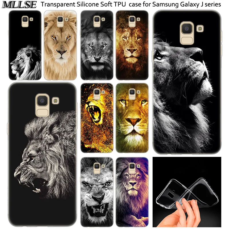 

Hot Animal Lion Transparent Soft Silicone Case For Samsung Galaxy J2Pro J4 J6 J8 2018 J3 J5 J7 2016 2017EU Prime CORE Plus Cover