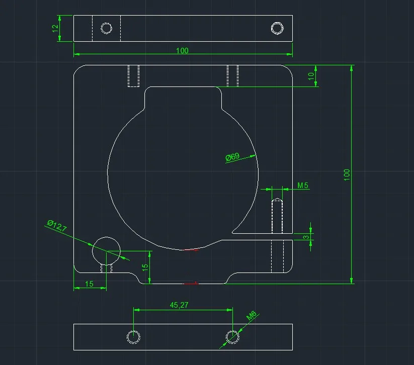 OX CNC spindle mount drawing