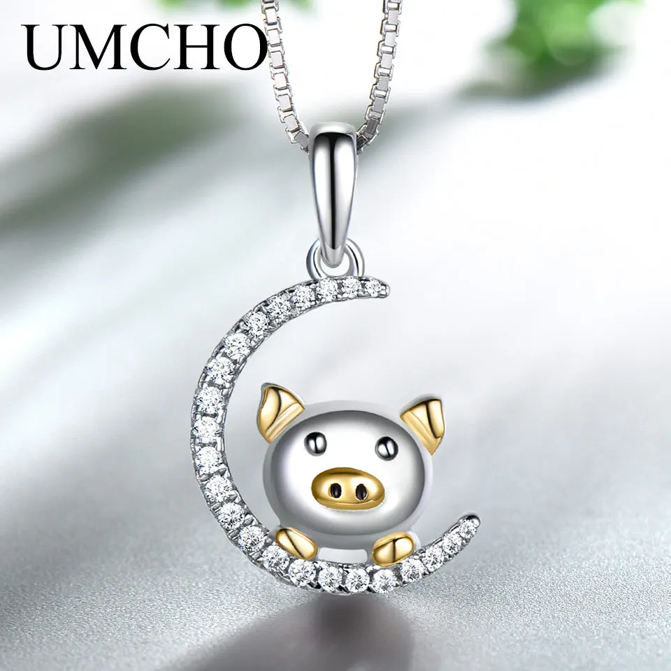 UMCHO реальные оригинальные серебряные ожерелья и подвески милый подарок на