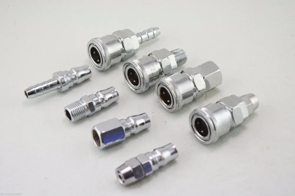

8PCS/Set 1/4" Pneumatic Air Compressor Hose Quick Coupler Plug Socket Connector Set SM/SF/SH/SP20