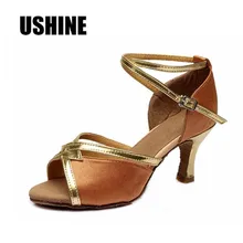 Черный, красный, синего и коричневого цветов на высоком каблуке 7 см/5 см Танго, латина Обувь для танцев; женские босоножки; Zapatos De Baile Latino Mujer 807