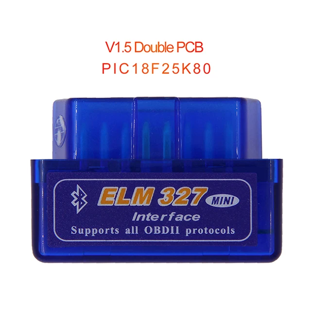 V1.5 Double PCB Obd2 elm327 v1.5 PIC18F25K80 Bluetooth автомобильная Диагностика OBD2 сканер Поддержка OBDII протокол Super mini elm 327 v1.5 для Android - Цвет: V1.5 Double PCB