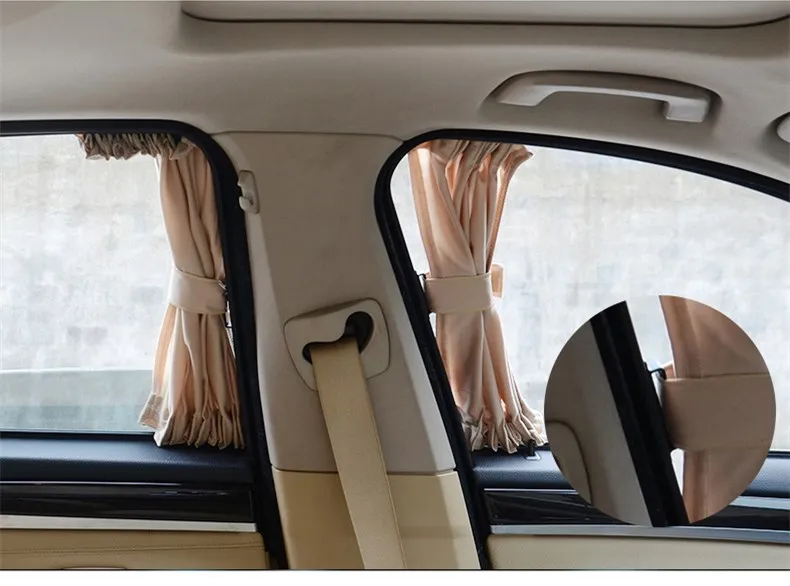 70S Aluminum Alloy Elastic Car Side Window Sunshade Curtains Auto Windows Sun Visor Blinds Cover window foils & solar protection