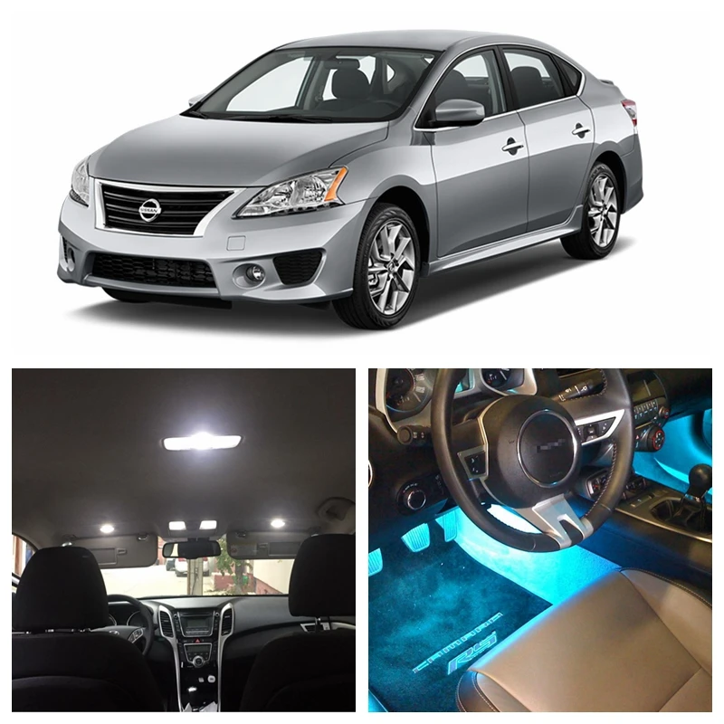 8pcs White Ice Blue LED Light Bulbs For 2007 2014 Nissan Sentra