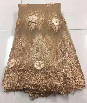 

2019 Nigerian Tulle Lace Fabric Shipping African Lace Fabric For Wedding Green Embroidery 3d Lace Fabric Z109