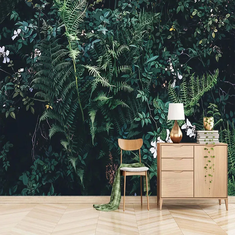 3D Wallpaper Modern Green Plant Leaf Photo Wall Murals Living Room ...
